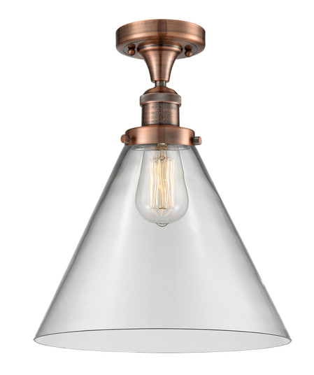 Franklin Restoration One Light Semi-Flush Mount in Antique Copper (405|517-1CH-AC-G42-L)