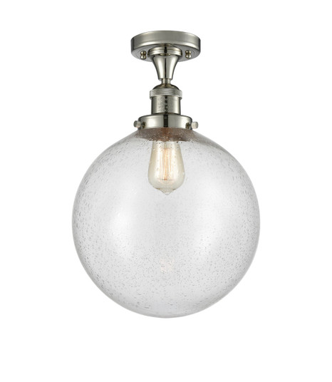 Franklin Restoration One Light Semi-Flush Mount in Polished Nickel (405|517-1CH-PN-G204-12)