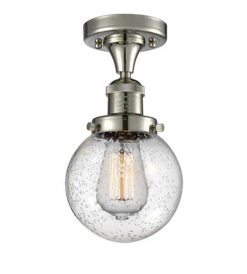 Franklin Restoration One Light Semi-Flush Mount in Polished Nickel (405|517-1CH-PN-G204-6)