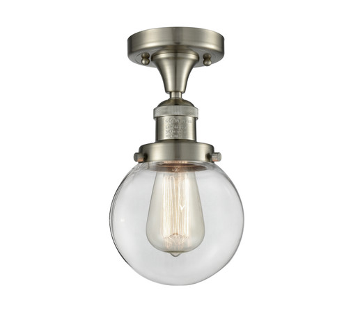 Franklin Restoration One Light Semi-Flush Mount in Brushed Satin Nickel (405|517-1CH-SN-G202-6)