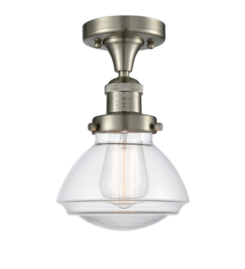 Franklin Restoration One Light Semi-Flush Mount in Brushed Satin Nickel (405|517-1CH-SN-G322)