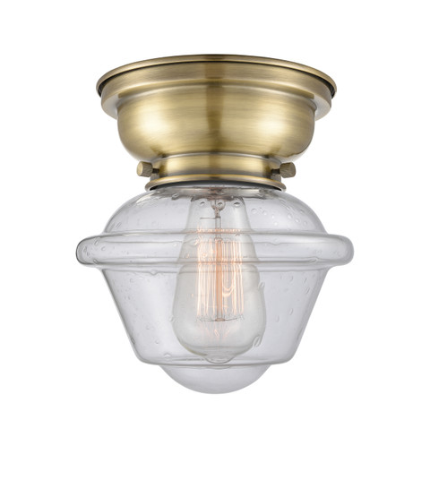 Franklin Restoration One Light Flush Mount in Antique Brass (405|623-1F-AB-G534)