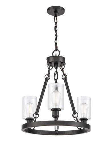 Ballston Three Light Chandelier in Matte Black (405|820-BK-G802)