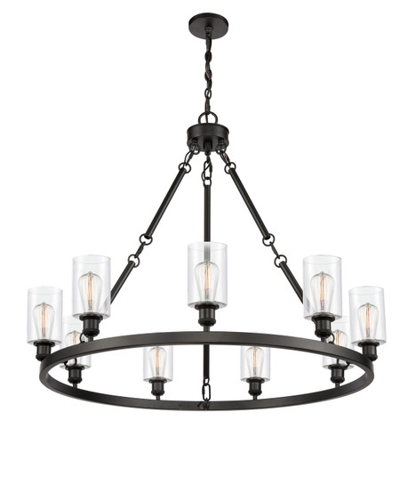 Ballston Nine Light Chandelier in Matte Black (405|840-BK-G802)