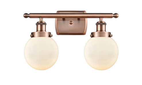 Ballston Urban LED Bath Vanity in Antique Copper (405|916-2W-AC-G201-6-LED)