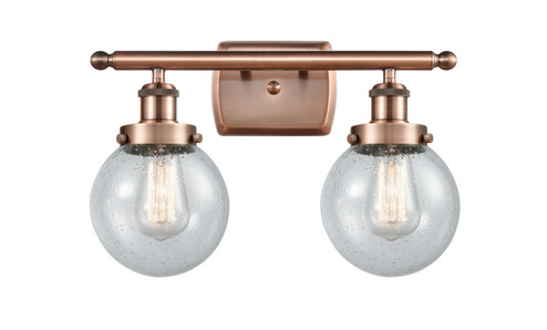 Ballston Urban LED Bath Vanity in Antique Copper (405|916-2W-AC-G204-6-LED)