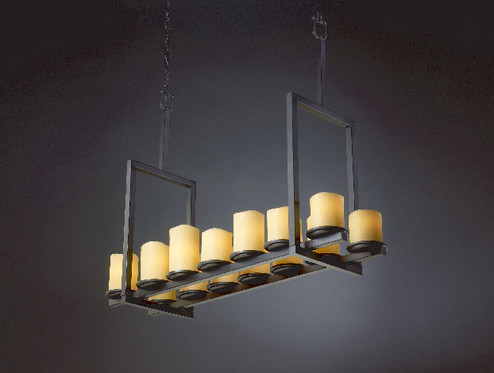 CandleAria 14 Light Chandelier in Matte Black (102|CNDL-8764-14-AMBR-MBLK)