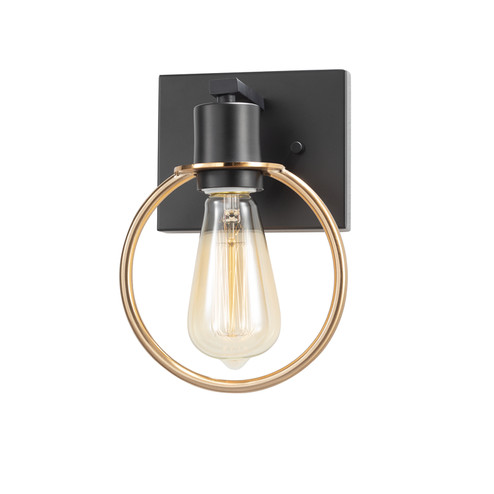 Volta One Light Wall Sconce in Matte Black w/ Brass Ring (102|NSH-8901-MBBR)