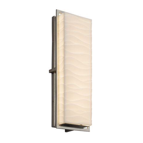 Porcelina LED Outdoor Wall Sconce in Brushed Nickel (102|PNA-7564W-WAVE-NCKL)