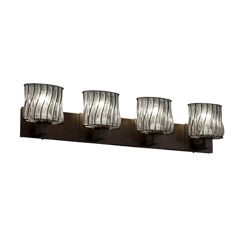 Wire Glass Four Light Bath Bar in Dark Bronze (102|WGL-8924-30-SWCB-DBRZ)