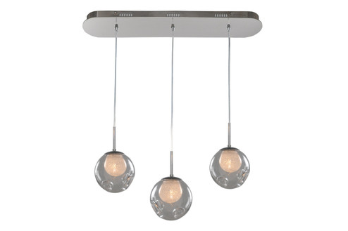 Meteor Three Light Island Pendant in Chrome (33|309542CH/CLEAR)