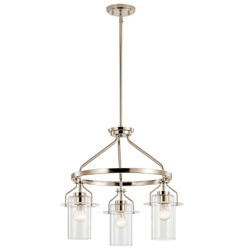 Everett Three Light Chandelier in Polished Nickel (12|52377PN)