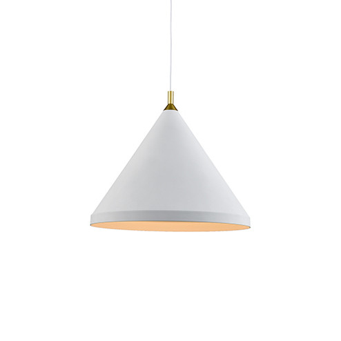 Dorothy One Light Pendant in White With Gold Detail (347|492824-WH/GD)