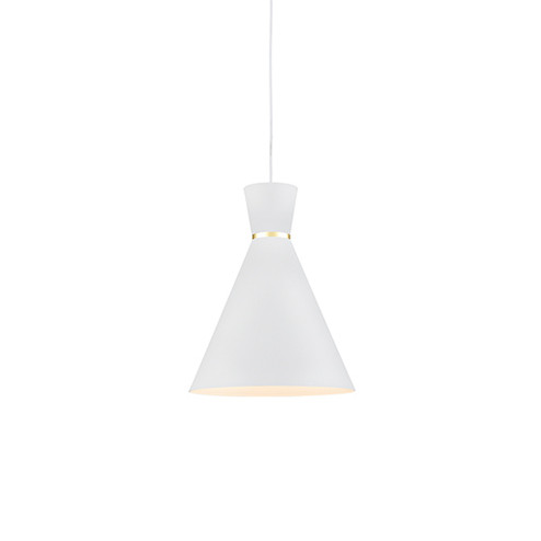 Vanderbilt One Light Pendant in White With Gold Detail (347|493210-WH/GD)