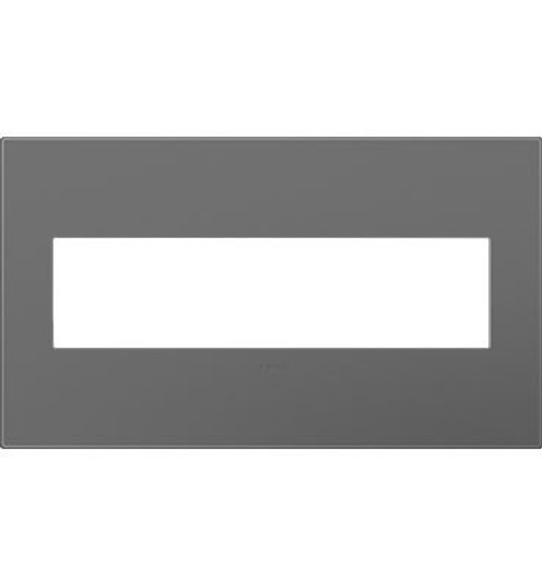 Adorne Four-Gang Screwless Wall Plate with Microban in Magnesium (246|AWP4GMG4)