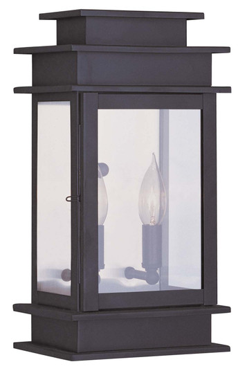 Princeton Two Light Outdoor Wall Lantern in Bronze w/ Polished Chrome Stainless Steel (107|2014-07)