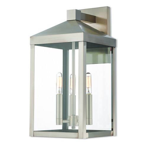 Nyack Three Light Outdoor Wall Lantern in Brushed Nickel (107|20584-91)