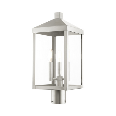 Nyack Three Light Outdoor Post Top Lantern in Brushed Nickel (107|20592-91)