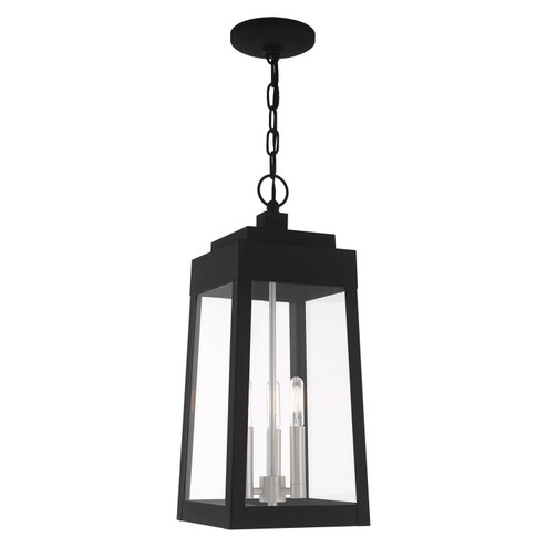 Oslo Three Light Outdoor Pendant in Black w/ Brushed Nickels (107|20857-04)