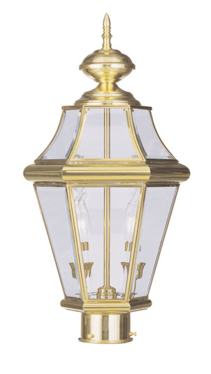 Georgetown Two Light Outdoor Post Lantern in Polished Brass (107|2264-02)