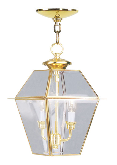 Westover Two Light Outdoor Pendant in Polished Brass (107|2285-02)