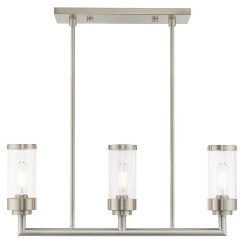 Hillcrest Three Light Linear Chandelier in Brushed Nickel (107|40473-91)