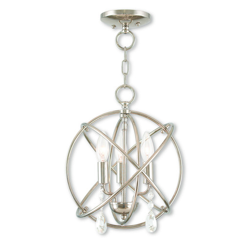 Aria Three Light Mini Chandelier/Ceiling Mount in Polished Nickel (107|40903-35)