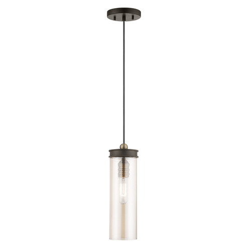 Devoe One Light Mini Pendant in Bronze w/ Antique Brasss` (107|41227-07)