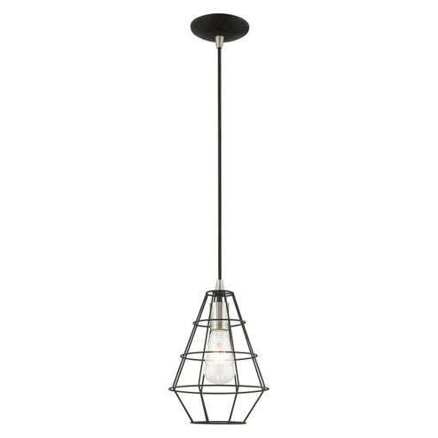 Bedford One Light Mini Pendant in Black w/ Brushed Nickels (107|41322-04)