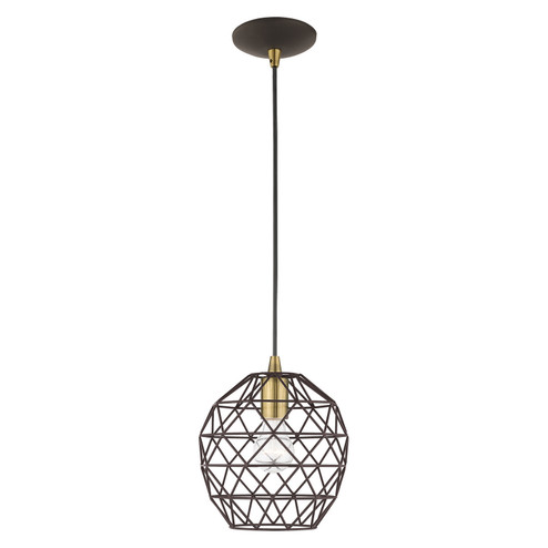 Geometrix One Light Mini Pendant in Bronze w/ Antique Brass (107|41326-07)