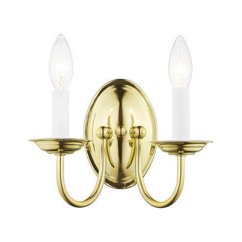 Home Basics Two Light Wall Sconce in Polished Brass (107|4152-02)