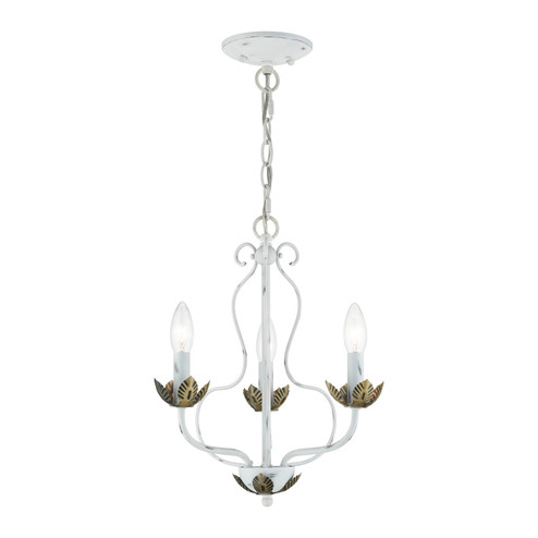 Katarina Three Light Chandelier in Antique White w/ Antique Brasss (107|42903-60)