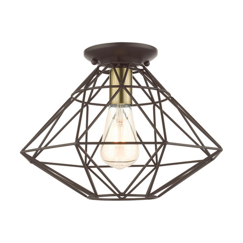 Knox One Light Flush Mount in Bronze w/ Antique Brass (107|46248-07)