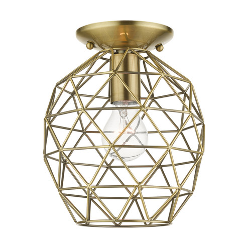 Geometrix One Light Flush Mount in Antique Brass (107|46598-01)