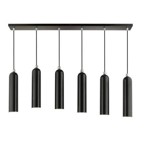 Ardmore Six Light Linear Pendant in Shiny Black w/ Polished Chromes (107|46757-68)