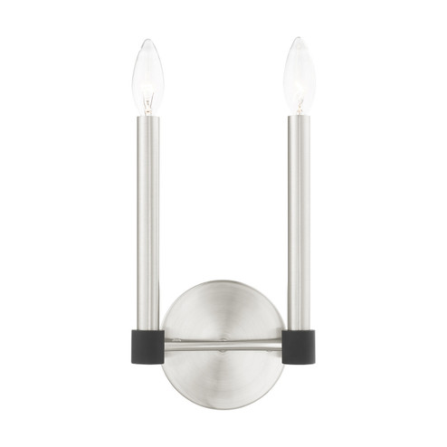 Karlstad Two Light Wall Sconce in Brushed Nickel w/ Blacks (107|46882-91)