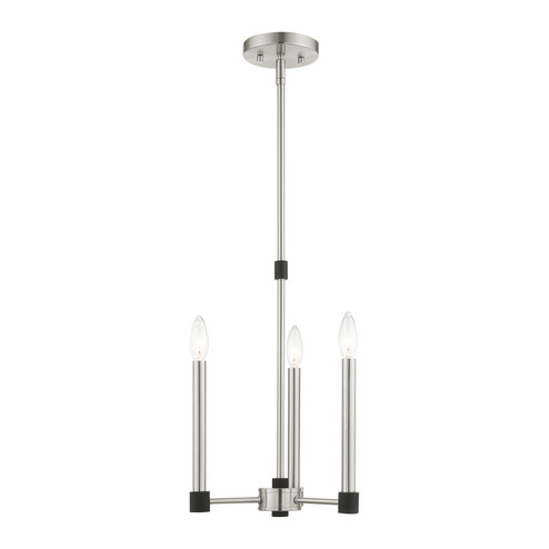 Karlstad Three Light Chandelier in Brushed Nickel w/ Blacks (107|46883-91)