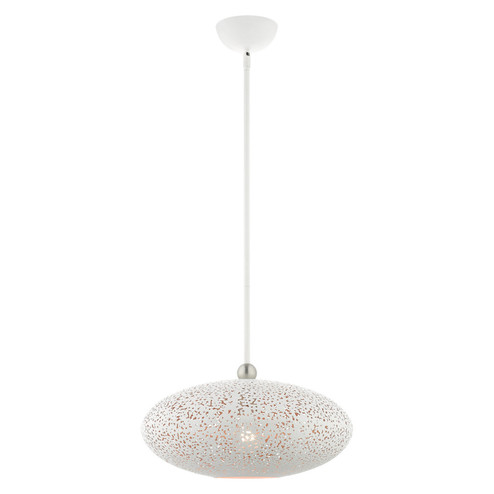 Charlton One Light Pendant in White w/ Brushed Nickels (107|49184-03)