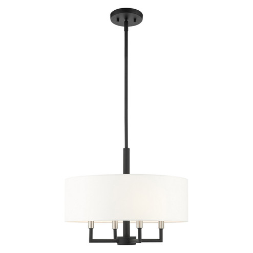 Meridian Four Light Chandelier in Black w/ Brushed Nickels (107|49374-04)