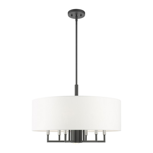 Meridian Seven Light Chandelier in Scandinavian Gray w/ Brushed Nickels (107|49376-76)