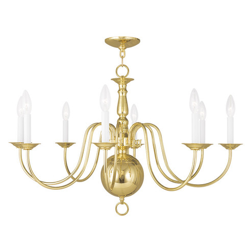 Williamsburgh Eight Light Chandelier in Polished Brass (107|5007-02)