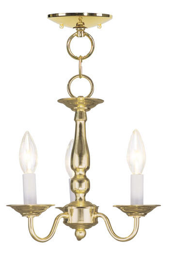 Williamsburgh Three Light Mini Chandelier/Ceiling Mount in Polished Brass (107|5009-02)
