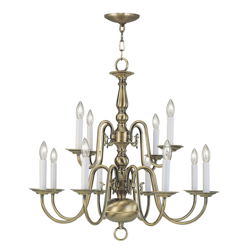 Williamsburgh 12 Light Chandelier in Antique Brass (107|5012-01)