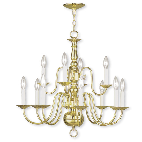 Williamsburgh 12 Light Chandelier in Polished Brass (107|5012-02)