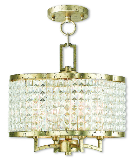 Grammercy Four Light Mini Chandelier/Ceiling Mount in Hand Applied Winter Gold (107|50574-28)