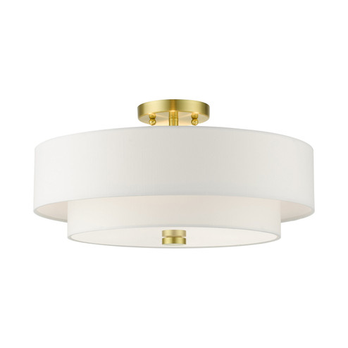 Meridian Four Light Semi Flush Mount in Satin Brass (107|51045-12)