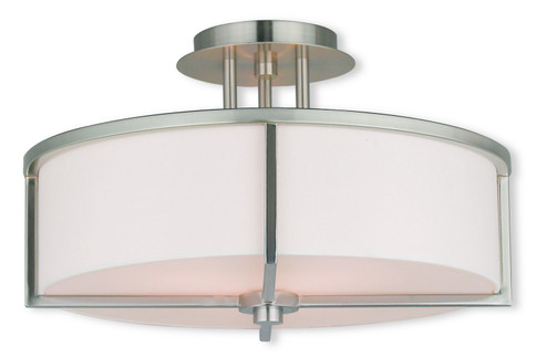 Wesley Three Light Ceiling Mount in Brushed Nickel (107|51074-91)