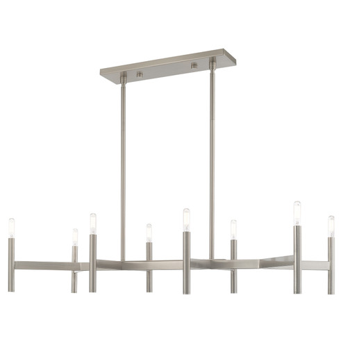 Copenhagen Eight Light Linear Chandelier in Brushed Nickel (107|51178-91)