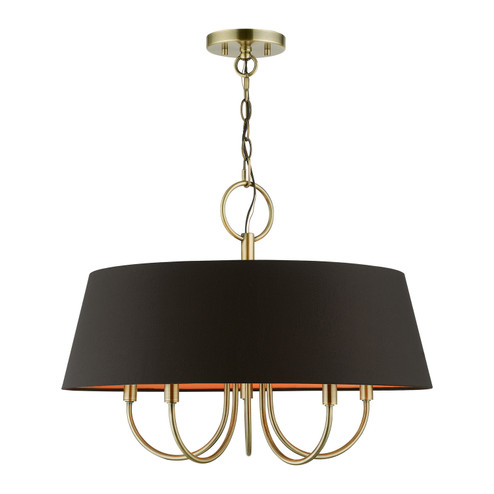 Palma Five Light Pendant in Antique Brass (107|51355-01)