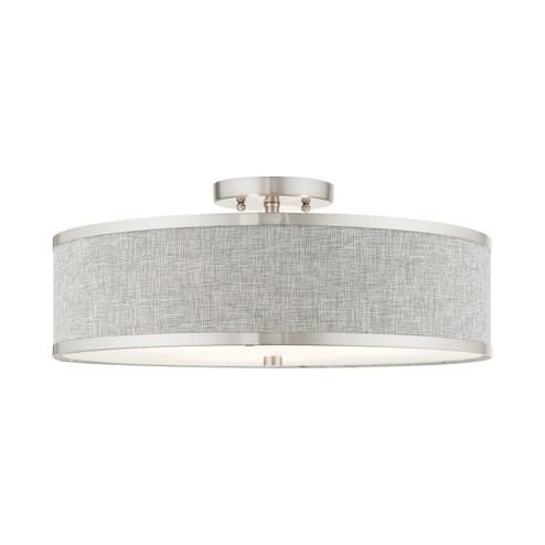 Park Ridge Three Light Semi Flush Mount in Brushed Nickel (107|60425-91)